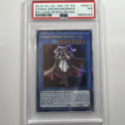 YuGiOh 2018 BLRR-EN013 LITMUS DOOM SWORDSMAN 1st EDITION- ULTRA RARE PSA7 (G1) - Image 1