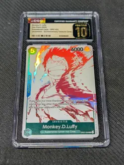 CGC 10 One Piece Card Monkey D. Luffy ENG 3rd ANV Treasure CP PACK OP07-033 SR - Image 1