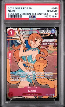 2024 ONE PIECE ENGLISH VERSION 1ST ANNIVERSARY SET #016 NAMI PSA 10 - Image 1
