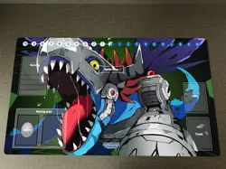 Digimon Metal Greymon Playmat DTCG CCG Mat Trading Card Game Mat Pad With Zones - Image 1