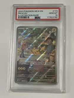 2023 POKEMON MEW EN-151 ILLUSTRATION RARE #173 PIKACHU PSA 10 - Image 1
