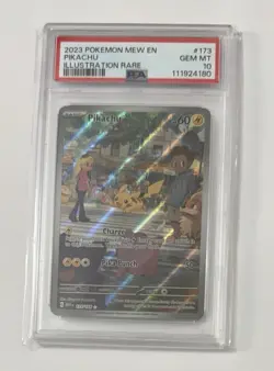 2023 POKEMON MEW EN-151 ILLUSTRATION RARE #173 PIKACHU PSA 10 - Image 2