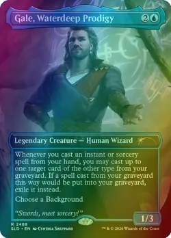 Gale, Waterdeep Prodigy 2488 Secret Lair x Dungeons & Dragons Foil MTG NM - Image 1
