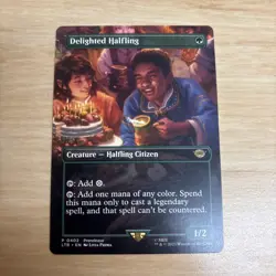 Magic Delighted Halfling Rare Borderless NM Lord of the Rings non foil - Image 1