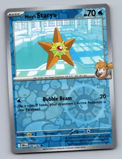MISTY'S STARYU 046/182 COMMON DESTINED RIVALS POKEMON REVERSE HOLO NM - Image 1