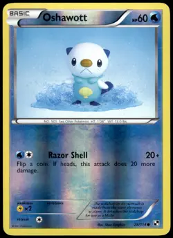Oshawott 28/114 Black & White Reverse Holo Common LP Pokemon 2011 - Image 1