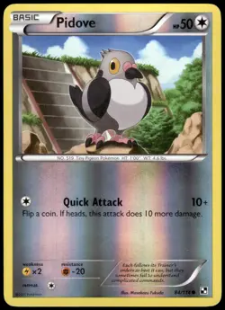 Pidove 84/114 Black & White Reverse Holo Common LP Pokemon 2011 - Image 1