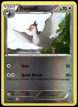 Tranquill 85/114 Black & White Reverse Holo Uncommon LP Pokemon 2011 - Image 1