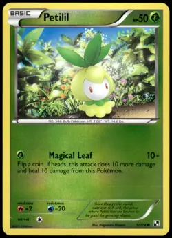 Petilil 9/114 Black & White Reverse Holo Common LP Pokemon 2011 - Image 1