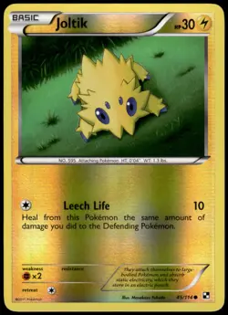 Joltik 45/114 Black & White Reverse Holo Common LP Pokemon 2011 - Image 1