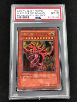 Yugioh 2003 Slifer The Sky Dragon GB1-001 PSA 8 Ultra Rare - Image 1