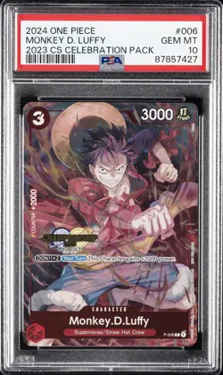 2024 ONE PIECE CHAMPIONSHIP 2023 CELEBRATION PACK #006 MONKEY D. LUFFY PSA 10 - Image 1