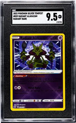 2022 Pokemon Silver Tempest #059 Radiant Alakazam (SGC 9.5) - Image 1