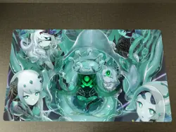 WVICM Custom CCG Playmat Icejade TCG Trading Card Game Mat Desk Pad Free Bag - Image 1