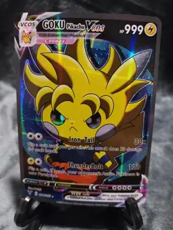 Pokemon S.S. Goku Pikachu Vcos Cosplay Poncho Pikachu Full Art Pokemon Cards - Image 1