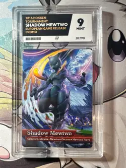 Shadow Mewtwo Pokken Tournament Amiibo Card - Ace 9 - Mint - Image 1