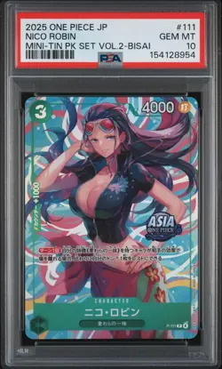 Nico Robin PSA10 2025 One Piece Japanese Mini-Tin Pack Set Vol.2-Bisai #111 - Image 1