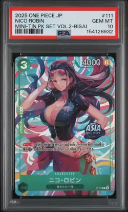 Nico Robin PSA10 2025 One Piece Japanese Mini-Tin Pack Set Vol.2-Bisai #111 - Image 1