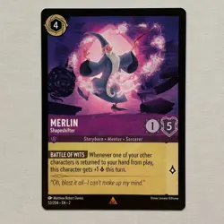 Merlin 53/204 Disney Lorcana Rise of the Floodborn Regular Rare Card NM - Image 1