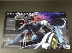 Digimon MetalGreymon Playmat DTCG CCG Mat Trading Card Game Mat Desk Pad & Bag - Image 1
