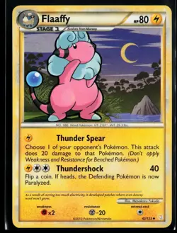 2010 HeartGold & SoulSilver Flaaffy #42 Non Holo Pokemon Card - Image 1