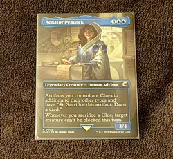 Magic The Gathering Senator Peacock 0002 Rare Non-Foil Borderless - Image 1