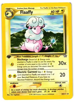 Pokemon TCG Flaaffy 34/111 Neo Genesis 1st Edition Uncommon VLP - Image 1