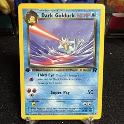 Pokemon TCG Dark Golduck Card 37/82 1st Edition Non Holo Rare LP Vintage 1999 - Image 1