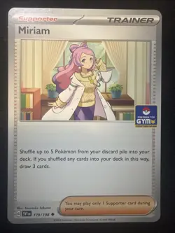 Pokemon TCG Miriam Gym Stamp Asia Exclusive SVI 179/198 - Image 1