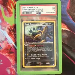 2004 POKEMON EX TEAM ROCKET RETURNS #15 DARK DRAGONITE-HOLO PSA 7 - Image 1