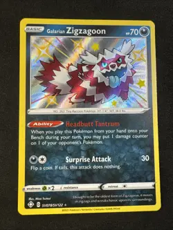 Galarian Zigzagoon SV078/SV122 Shining Fates: Shiny Vault Holo Pokemon MJ - Image 1