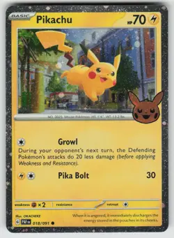 Pikachu 018/091 Holo Holo Rare Trick or Trade BOOster 2024 Pokemon Near Mint - Image 1