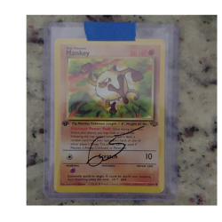 Pokemon Mankey Jungle 1st Edition 55/64 Regular Basic 30 HP Scratch - Image 1