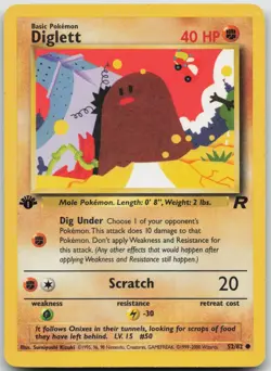 Diglett 52/82 Common Team Rocket Pokemon 1st Edition Moderately Played - Image 1