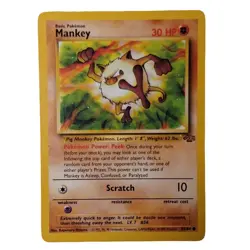 MANKEY 55/64 JUNGLE SET UNLIMITED POKEMON TCG CCG 1999 NM - Fast Ship - Image 1