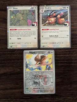 Pokemon TCG 151 Master Set Ditto, Dodrio, Pidgey Play Stamp Prize Pack - Image 1