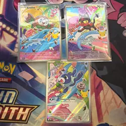 Pokemon TCG First Partner Illustration Collection Series 1 Alola Gen 7 Starters - Image 1