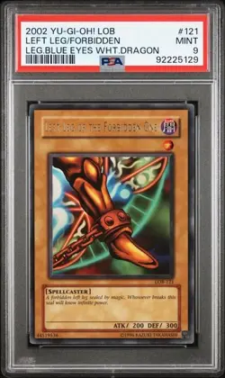 PSA 9 Yu-Gi-Oh! 2002 Left Leg of the Forbidden One LOB-121 Ultra Rare [PSA] - Image 1