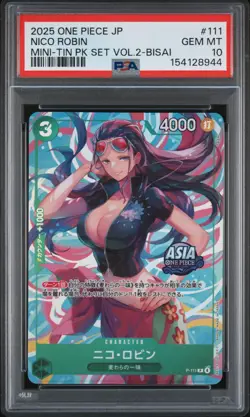 Nico Robin PSA10 2025 One Piece Japanese Mini-Tin Pack Set Vol.2-Bisai #111 - Image 1