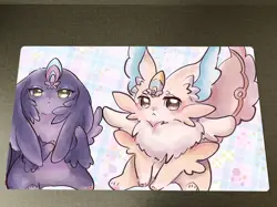WVICM Custom Playmat Purrely & Lily TCG CCG Mouse Pad Trading Card Game Mat - Image 1