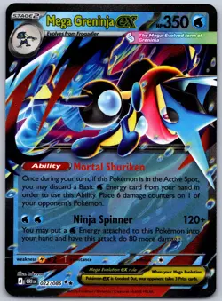 Mega Greninja ex 022/086 Double Rare ME04: Chaos Rising Pokemon Near Mint - Image 2