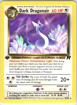 Dark Dragonair 33/82 Uncommon Team Rocket Pokemon 1st Edition Lightly Played - Image 1