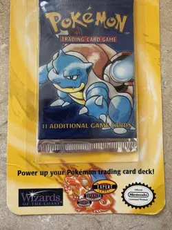 Pokemon Sealed Blister Pack 1999Blastoise Base Set Good Condition Vintage TCG - Image 3