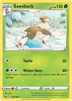 Sawsbuck 012/198 R Chilling Reign Pokemon NM/M - Image 1