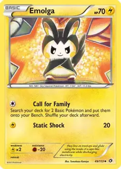 Emolga 49/113 UC Legendary Treasures Pokemon LP - Image 1