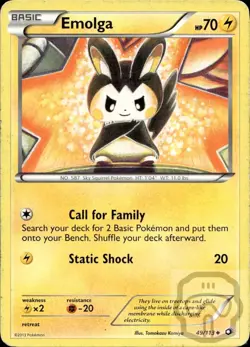 Emolga 49/113 UC Legendary Treasures Pokemon LP - Image 3