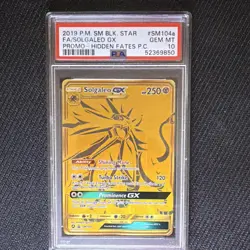 Pokemon Hidden Fates Black Star Promo Solgaleo GX SM104A Holo 2019 PSA 10 - Image 1