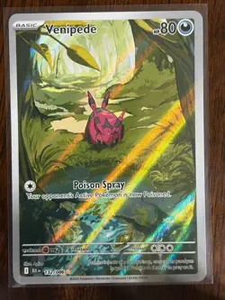Pokemon Venipede 132/086 Illustration Rare SV: Black Bolt Pokemon TCG NM - Image 1