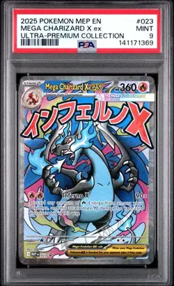 Pokemon Mega Charizard X ex Mega Evolution Ultra Premium Coll. #023 PSA 9 Mint - Image 1