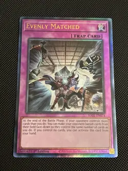 Yugioh! Evenly Matched (PUR) RA01-EN074 1st Edition Prismatic Ultimate Rare NM - Image 1